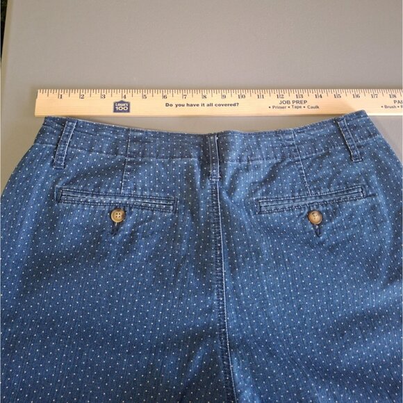 Kim Rogers Women Casual Denim Shorts 12 Blue Polka Dot Mom Preppy Normcore Beach - Picture 5 of 8